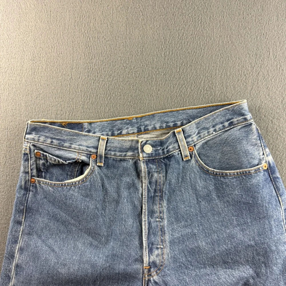 Vintage Levis 501 Jeans Men's 35x36 Blue Button Fly Regular Fit Straight Leg Y2K